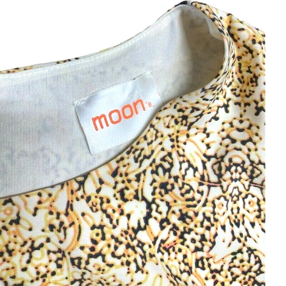 Moon Women's floral print mini Dress long sleeve Lined Scoop Neck sz Medium - Picture 9 of 10